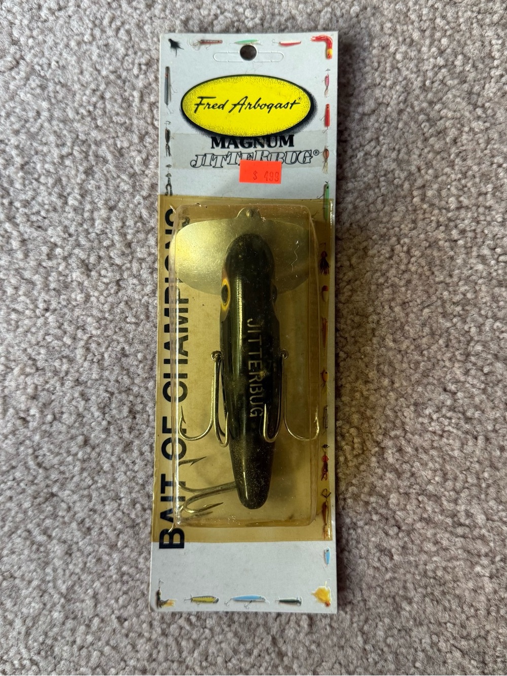 Fred Arbogast Vintage Magnum Jitterbug Wood Topwater Lure 4 1/2" 1 1/4 oz Musky